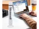 Kompakts bezlāpstiņu kolonnveida ventilators ar LED lampu, USB, balts