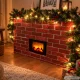Decorative LED Fireplace Lantern with Moving Flame Effect, USB / 3x LR14, 25 x 17 x 13 cm, Black