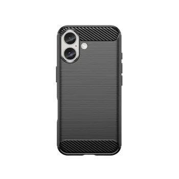 Apple iPhone 16 6.1'' Carbon Fiber TPU Protective Case Cover, Black | Telefona Vāciņš Maciņš Apvalks Bamperis