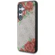 Guess Leather 4G Flowers Print MagSafe vāciņš Samsung Galaxy S25, rozā