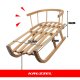 Wooden Sled for Kids with Removable Backrest Kruzzel 25217