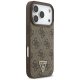 Guess 4G Siksniņas Trīsstūra Logo MagSafe maciņš iPhone 17 Pro - brūns | Strap Triangle Phone Case Cover Brown