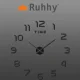 Большие 3D настенные часы DIY Ruhhy 19928, 60-130 см, черные