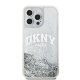 DKNY iPhone 15 Pro vāciņš Liquid Glitters Arch Logo, balts