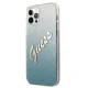 Чехол Guess для iPhone 12 Pro Max, Glitter Gradient Script, синий