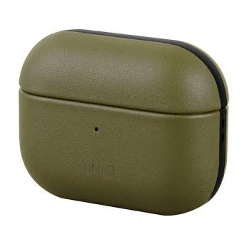 Airpods Pro Uniq Etui Terra Genuine Leather Cover Case, Olive | Чехол Книжка Кейс Обложка