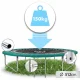 Dārza batuts Neo-Sport 312 cm (10 ft) ar iekšējo tīklu un kāpnēm, Zaļš