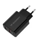 Wozinsky CWCUCB 30W USB-C / 2 x USB-A sienas lādētājs – melns