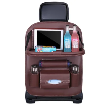Automašīnas Sēdekļa Organizators ar Kabatām, Brūns | Car Back Seat Organizer Storage