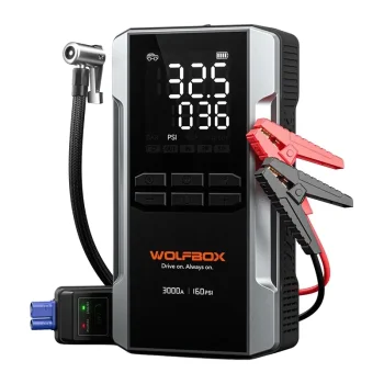 Palaidējierīce WOLFBOX MegaVolt 16 Air ar kompresoru, 16 000 mAh, 3000 A