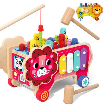 Детский сортер с молоточком "Лев на колесах" Jhtoy-572