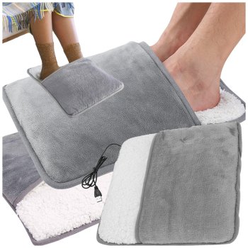 USB Heating Pad for Feet and Body, Soft Electric Foot Warmer Mat, Gray