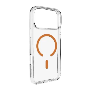 Puro iPhone 17 Pro vāciņš Lite Mag, caurspīdīgs ar oranžu gredzenu