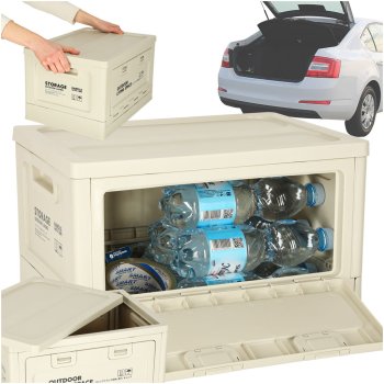 Saliekama uzglabāšanas kaste auto bagāžniekam 25L, pelēka