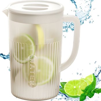 Plastmasas krūze 3L ar vāku ūdenim, sulai un limonādei, ietilpīga