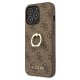 Guess iPhone 13 / 13 Pro vāciņš 4G Ring Stand, brūns