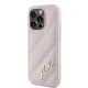 Karl Lagerfeld iPhone 15 Pro vāciņš Diagonal Quilted Script, rozā