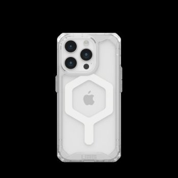 Apple iPhone 15 Pro 6.1'' UAG Plyo MagSafe Hard Case Cover, Transparent and White