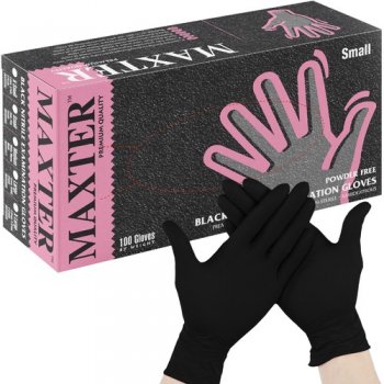 Vienreizlietojamie nitrila cimdi bez pūdera (S izmērs), 100 gab, melns l Disposable powder-free nitrile gloves