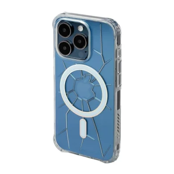 Чехол Kingxbar для iPhone 15 Pro Max Crack Series MagSafe, прозрачный