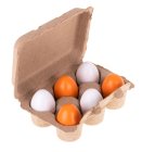 Toy wooden eggs for kids, 6 pcs