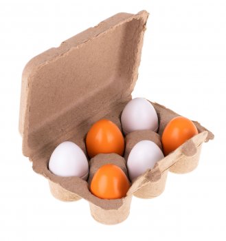 Rotaļlietu koka olas, atverāmas, 6 gb | Toy wooden eggs