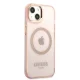 Apple iPhone 13 6.1\'\' Guess Gold Outline Translucent MagSafe Case Cover, Pink | Telefona Maciņš Vāks Apvalks...