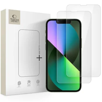 Защитное стекло Tech-Protect Glass Fit+ для iPhone 13 mini, 2 шт., прозрачное
