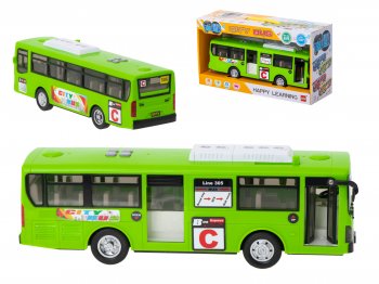 Gimbus Skolas Autobuss ar Skaņām un Gaismām, Atveramas Durvis, Zaļš | City Bus With Opening Doors