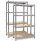 Plonos PL-701 metāla noliktavas plaukti, 174x80x40 cm, 2 gab., sudraba