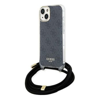 Guess iPhone 15 / 14 / 13 vāciņš Crossbody Cord 4G Print, melns