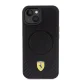 Ferrari iPhone 15 Case Carbon Metal Logo MagSafe, Black