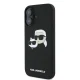 Karl Lagerfeld Silicone Double Heads Print MagSafe vāciņš iPhone 16, melns