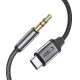 Аудиокабель Tech-Protect UltraBoost USB-C - mini jack 3.5 мм 1 м, черный
