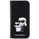 Karl Lagerfeld iPhone 14 Pro Wallet Case Saffiano Karl & Choupette, Black