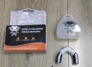 Boxing Mouthguard for MMA and Sports with Case, Black-Transparent