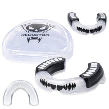 Boxing Mouthguard for MMA and Sports with Case, Black-Transparent