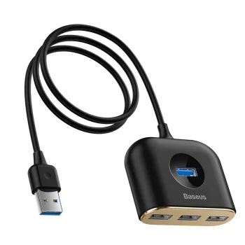 USB концентратор Baseus Square USB-A на 1x USB-A 3.2 Gen 1 / 3x USB 2.0 с кабелем 1 м –...