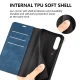 Sony Xperia 10 V Skin-touch Leather Wallet Book Case Cover, Blue | Telefona Vāciņš Maciņš Apvalks Grāmatiņa