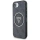 Guess IML Metal Glitter 4G Circle Triangle MagSafe vāciņš iPhone 16e, melns