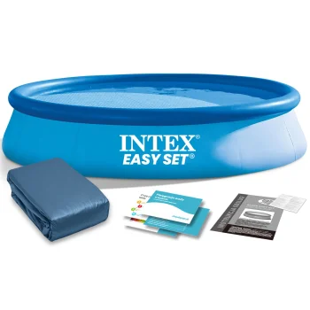 Бассейн с надувным кольцом Intex 28130, 366 x 76 см с тентом