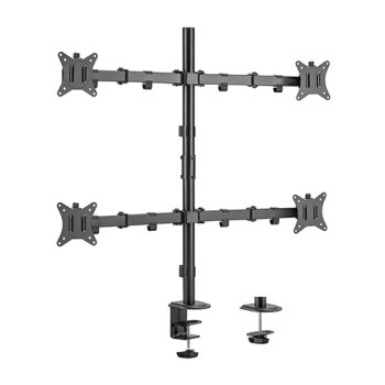 Hismart galda statīvs četriem monitoriem 17"-32" Melns