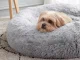 Soft Plush Pet Bed for Dogs and Cats, 100 cm, Light Grey