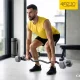 Hanteļu savienotājs par liekto stieni 4FIZJO 103 cm, melns