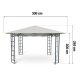 Bēšs dārza paviljons, telts (bez sienām) Plonos, 3x3m | Garden Pavilion Tent