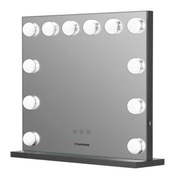 Humanas HS-HM02 Make-Up Mirror with LED Lighting, 55 x 45 cm - Black
