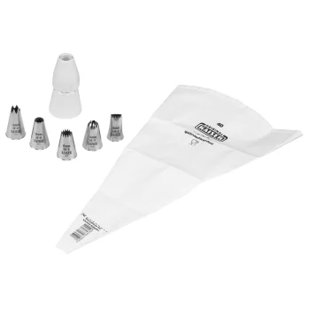 Kaiser Pro konditorejas maisiņa komplekts, 7 daļas, 40 cm, balts / sudraba