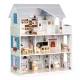 Деревянный кукольный домик Emma с 10 предметами мебели, 3 уровня, ECOTOYS