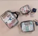Набор прозрачных косметичек, 3 штуки, черный
