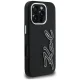 Karl Lagerfeld FW Grained Signature Logo vāciņš iPhone 16 Pro Max, Melns